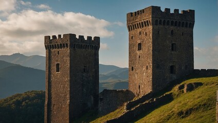 The archer tower features stunning sculptures that tell stories of old