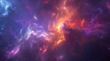 Obraz premium Colorful nebula and starry sky, with magical colors and cosmic dust