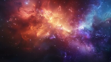 Fototapeta premium Colorful nebula and starry sky, with magical colors and cosmic dust
