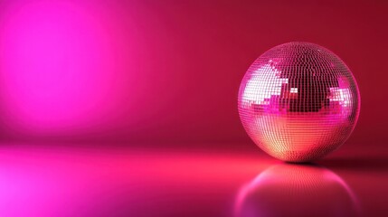 Disco Ball on a Pink Background