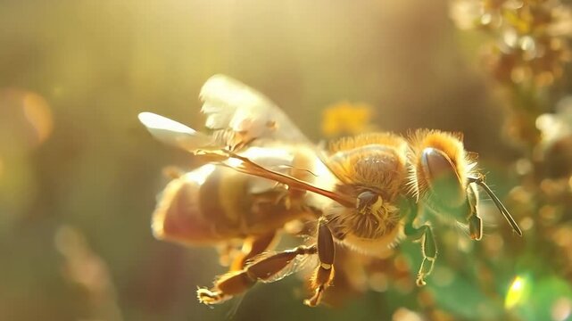 Swift bee hovering near hive entrance, Video