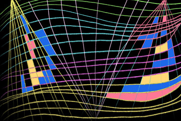 Colorful abstract grid and geometric background