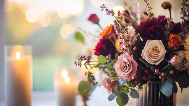 Beautiful autumn flowers bouquet, autumnal botanical home decor and floral arrangement, English countryside style and florist design for floral shop, flower arranging workshop or classes idea