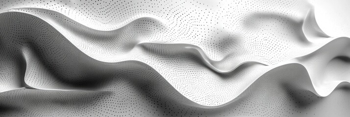 Obraz premium Abstract White Surface with Black Dot Pattern and Wavy Texture
