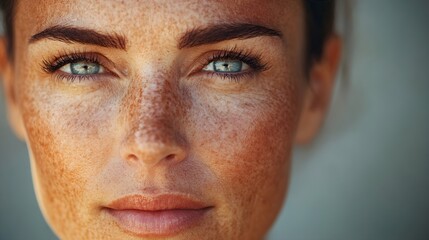 Obraz premium Elderly woman with sun-damaged, tired skin, gradually transforming into a rejuvenated version, smooth and youthful glow, skincare concept