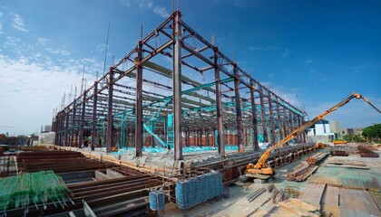 고층 건물의 기초 철골 구조