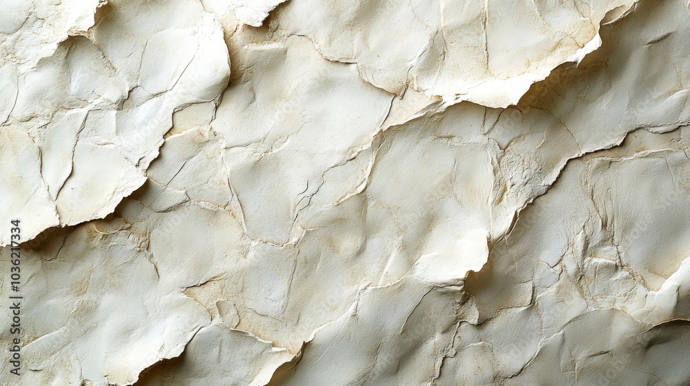 Poster The artwork features a series of textured layers in pale plaster, creating a visually engaging backdrop with natural tones and organic shapes that enhance any minimalist space.
