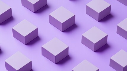 Obraz premium A pattern of purple cubes arranged on a matching background, creating a modern aesthetic.