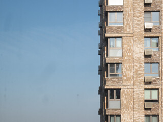 Sunny Day with Blue Sky and High-Rise Buildings in a Newly Developed Residential District