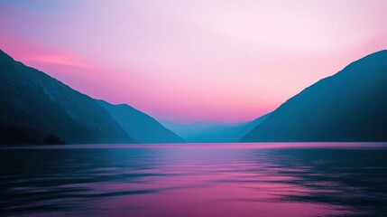 Fototapeta premium Pink Mountain Lake