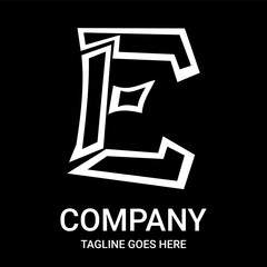 E letter sports logo design. Letter E logo design, for company, t-shirts, etc. Simple and sporty letter logo design.
