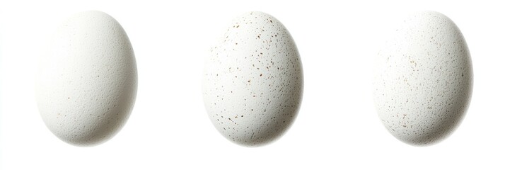 White Speckled Ostrich Eggs Isolated on White Background
