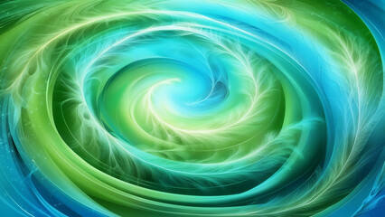 Fototapeta premium Vibrant Blue and Green Swirling Abstract Design