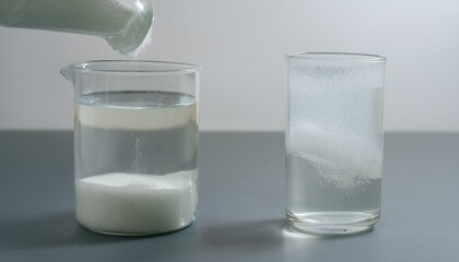 용액속에 입자가 쌓이는 장면