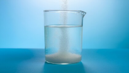 용액속에 입자가 쌓이는 장면