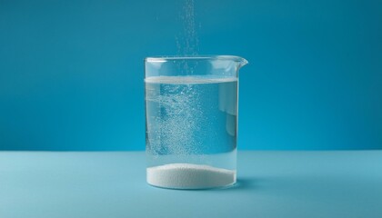 용액속에 입자가 쌓이는 장면