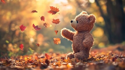 Teddy Bear in Autumn
