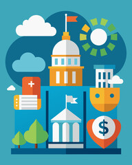 Government initiatives offering tax breaks and incentives to businesses to boost economic activity and stimulate recovery.. Vector illustration