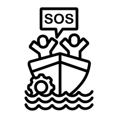 boat Line Icon