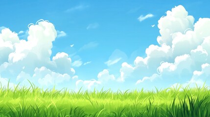 Obraz premium Summery Meadow Under a Blue Sky