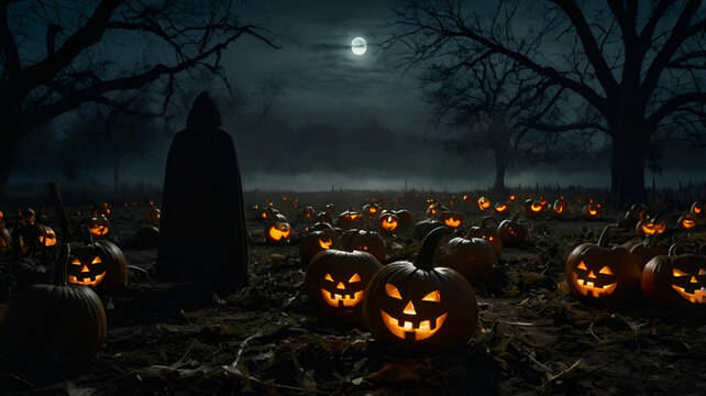 halloween night scene
