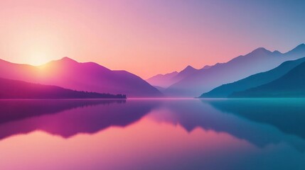 Fototapeta premium Pink and Blue Mountain Lake