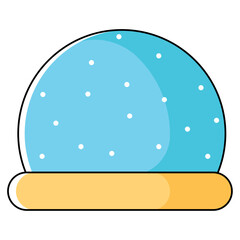 Christmas snow globe illustration with snowflakes, Vector