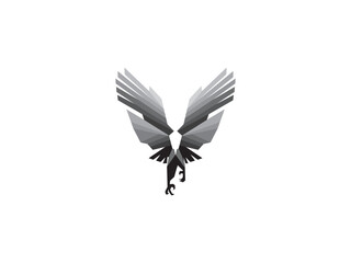 simple polygon fly eagle