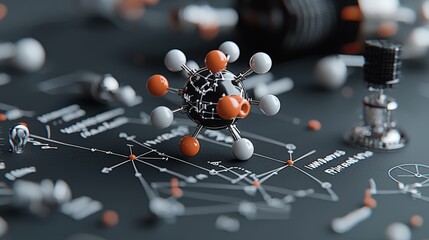 An animation of a particle wave function collapsing into a defined state with surrounding mathematical formulas