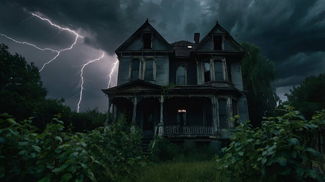 haunted house in the woods
