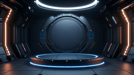 Background of the Black Technology E-commerce Product Exhibition Stand