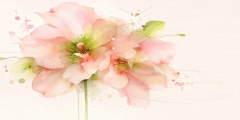 Fototapeta premium A serene jade magnolia blossom with soft green tones gently floating against a pure white backdrop, evoking tranquility and elegance