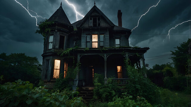 haunted house in the woods