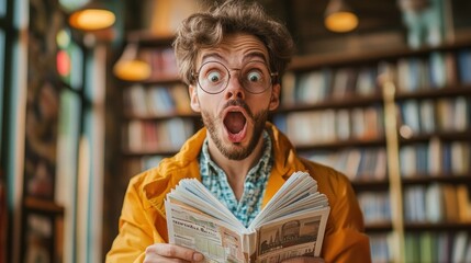 Man Shocked by Book