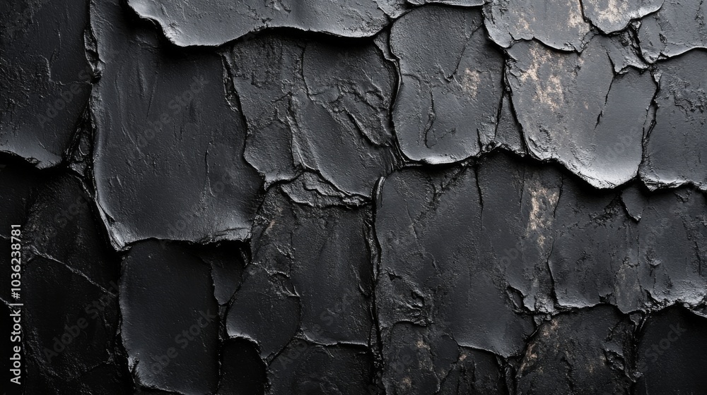 Aufkleber the surface features an intricate design of cracked and peeling black paint that reveals layers bene