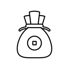 coin bag icon Flat logo isolated symbol