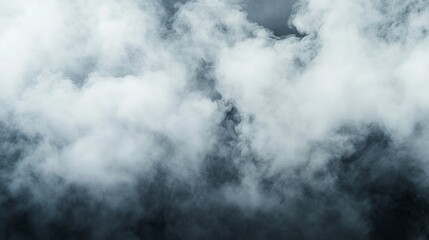 Obraz premium Panoramic View of Abstract Fog - Swirling Gray Smoke on Black Background for Logo Mockup