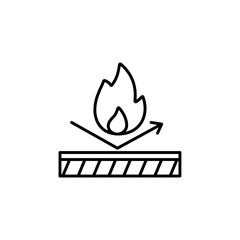 fire resistance icon Flat logo isolated symbol