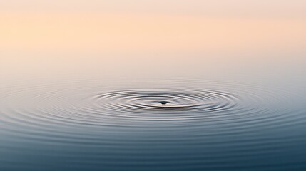 A minimalist abstract image of a single ripple on calm water, representing the impact of life's small actions and moments