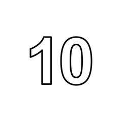no 10 icon Flat logo isolated symbol