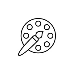 painting pallete icon Flat logo isolated symbol