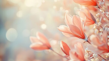 Fototapeta premium Floral background in pastel colors. Delicate natural floral texture.