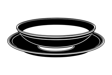  empty ceramic plate vector art illustration