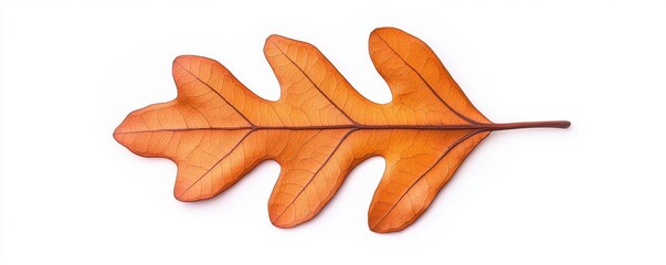 Fototapeta premium Oak leaf in early fall, natural light, rich earthy tones, soft focus, close-up, serene and calm atmosphere