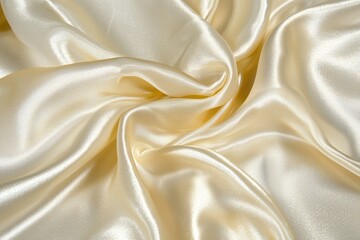 Obraz premium Draped Ivory Satin Fabric with Shimmering Texture