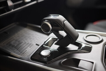 Macro shot of a car gear lever an essential auto part