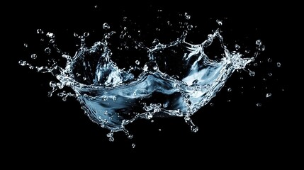 Water Splashing on Black Background