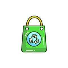 Colorful Eco-Friendly Reusable Bag Icon