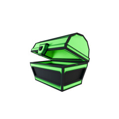 glowing treasure chest icon on transparent background