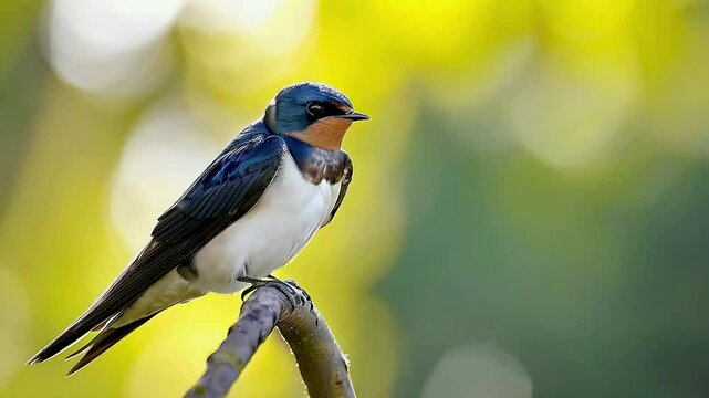 vlose up swallow sitting on a branch